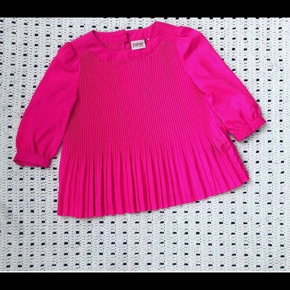 Ted Baker hot pink pleated top 3T
